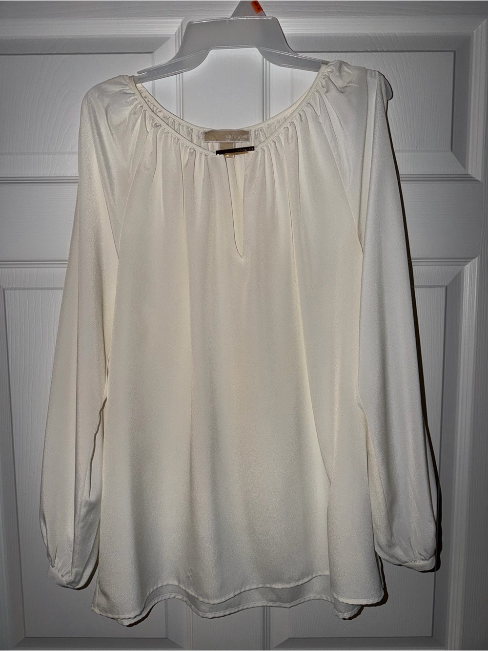 Michael Kors Cream Long-Sleeve Peasant Blouse